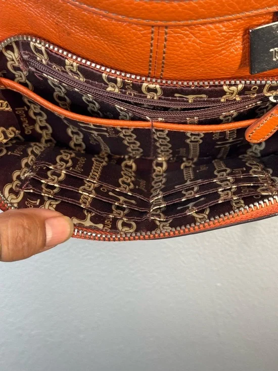 Tignanello Orange Pebbled Leather Crossbody Bag - Picture 7 of 12